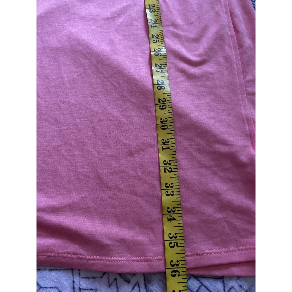 Crown & Ivy Dress Womens Large Coral Puff Sleeve Lounge T Shirt Poshcoral Casual - Picture 8 of 9